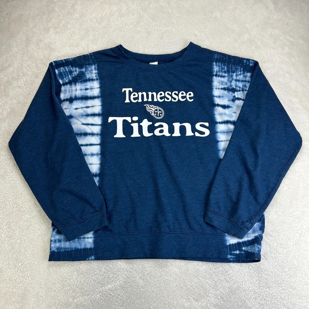 NFL Team Apparel Tennessee Titans Sweatshirt Womens L Tie-Day Crewneck Light